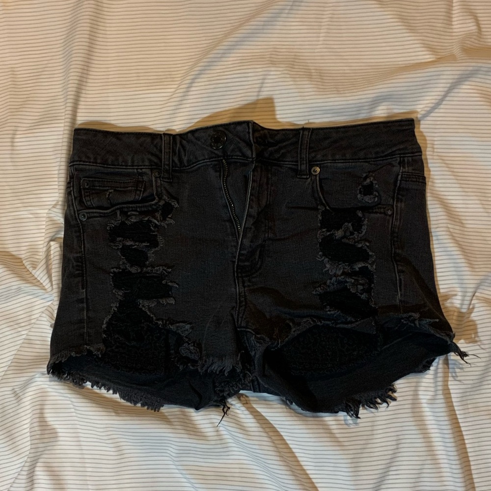 American eagle black jean shorts